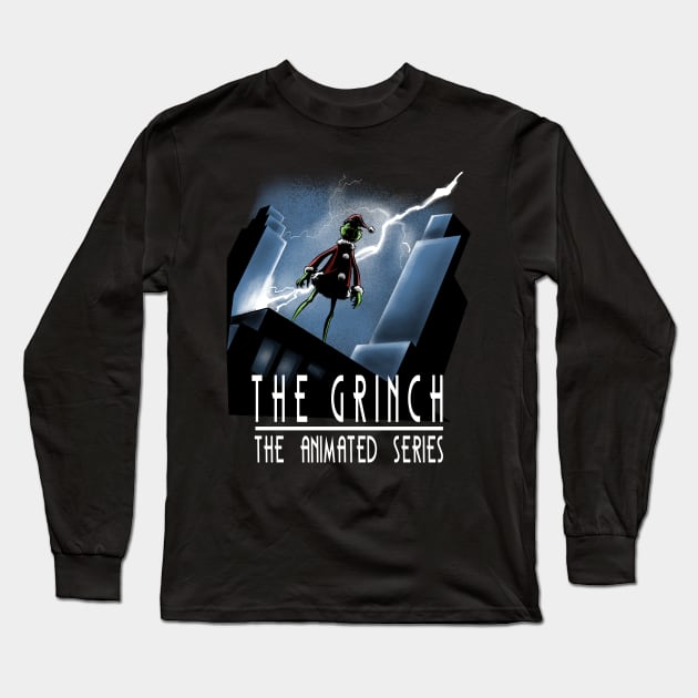 The Animated Grinch Long Sleeve T-Shirt by Zascanauta